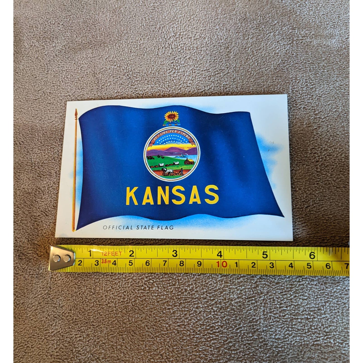 Vintage Kansas Postcard Official State Flag