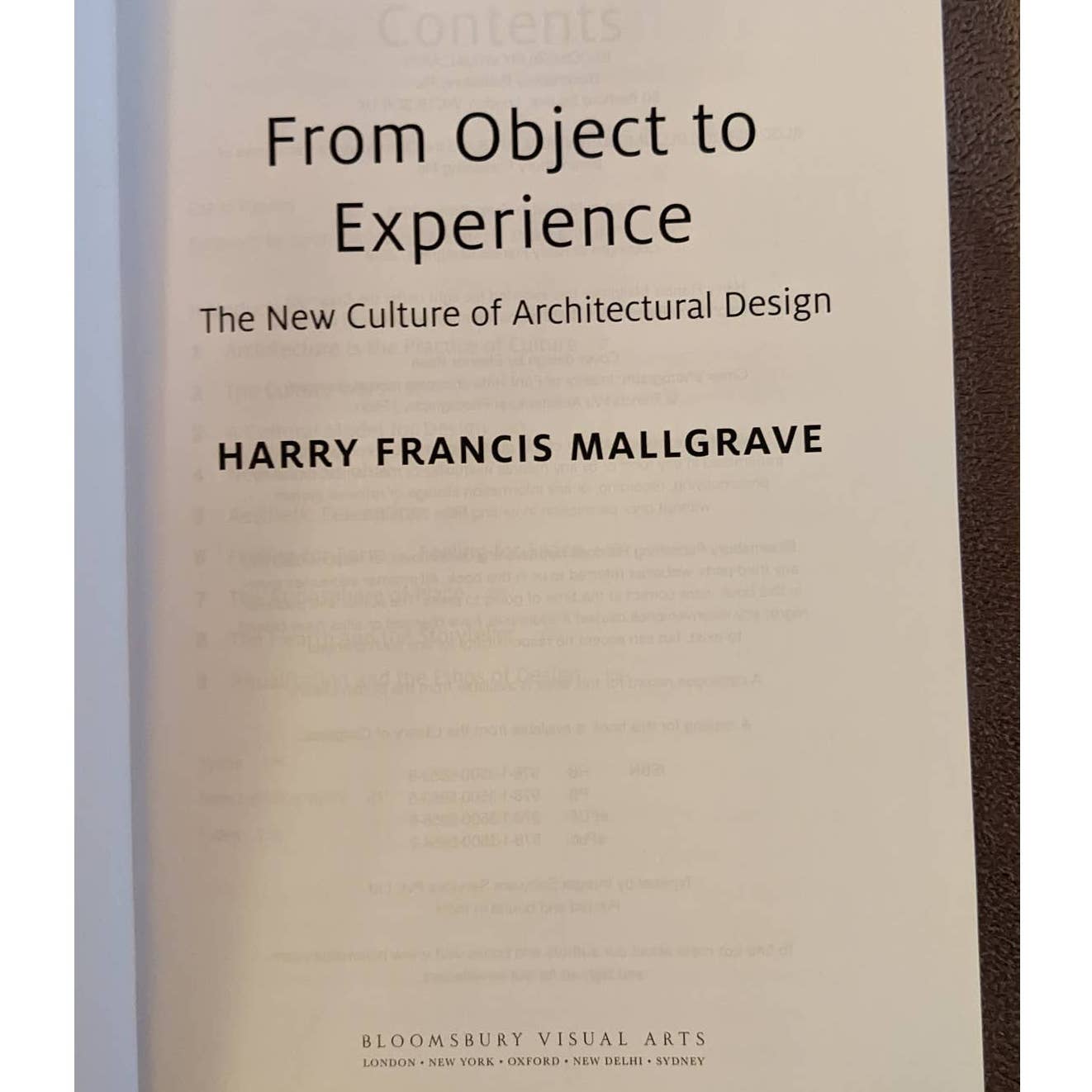 From Object To Experience New Culture Of Architecture Design By Harry Mallgrave