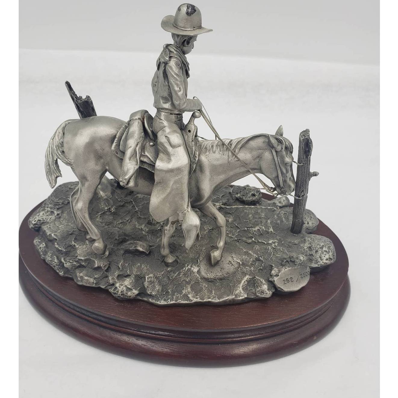 Chilmark Pewter Polland Line Rider Sculpture Cowboy Horse 1982 Limited Edition