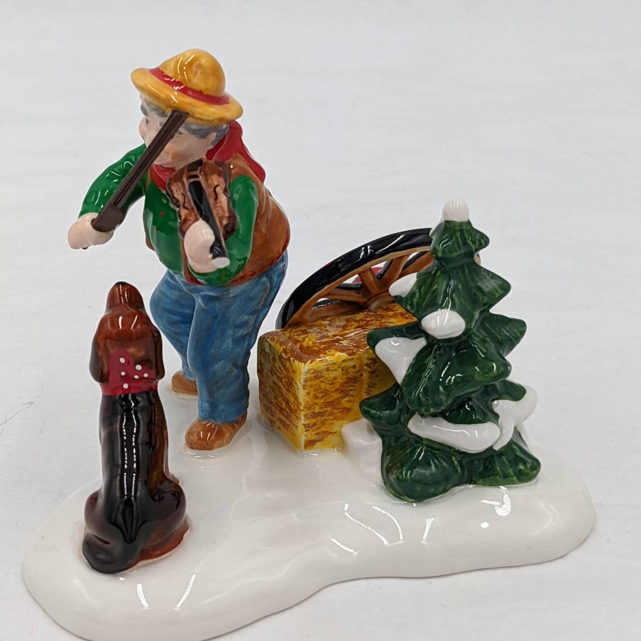 Department 56 Christmas Village Figurines Lot 2 Man Violin Playing And Dancing