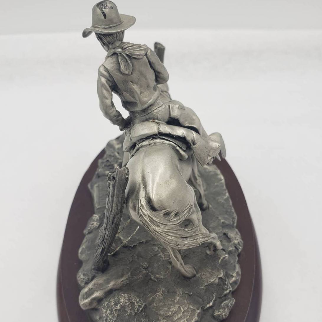 Chilmark Pewter Polland Line Rider Sculpture Cowboy Horse 1982 Limited Edition