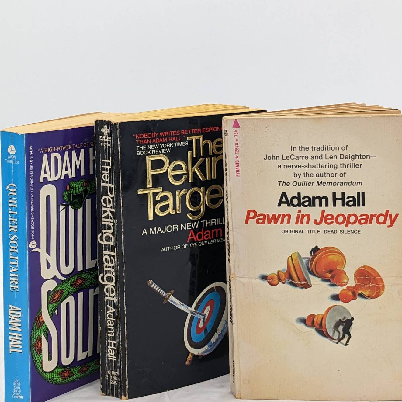 Adam Hall Lot 6 Paperback Books Quiller Run Peking Target Pawn Jeopardy Vintage