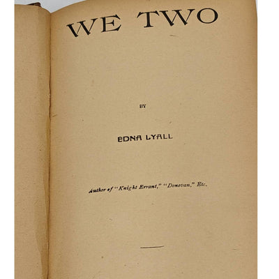 We Two By Edna Lyall Novel Book Antiquarian