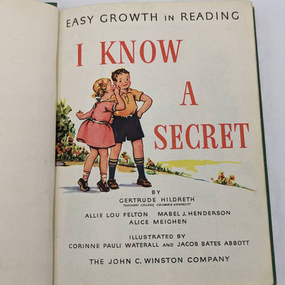 I Know A Secret Easy Growth Reading By Gertrude Hildreth Vintage Childrens 1951