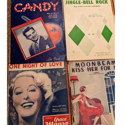 Vintage 1920s-1960s Sheet Music Lot of 15+ Charmaine, Jingle-Bell Rock