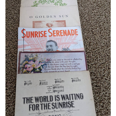 Vintage 1901-1940 Lot 5 Sheet Music Summertime, O Golden Sun, Sunrise Serenade