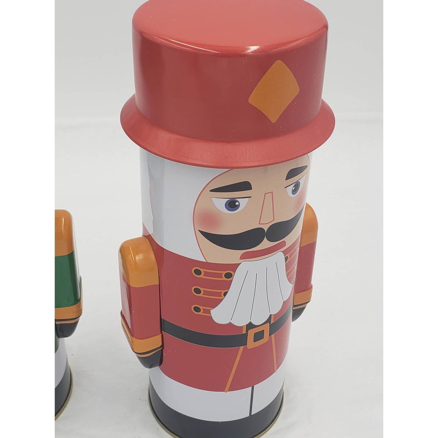 Nutcracker Holiday Nutcracker Tins Set of 2 Size 9" - Store cookies, candy, nuts