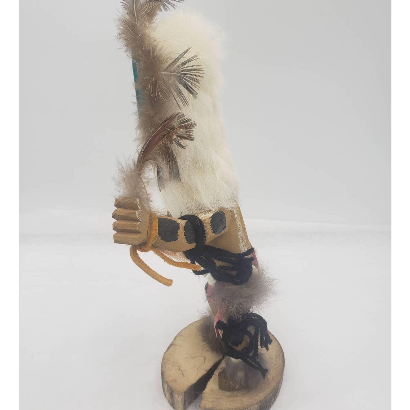 Vintage Kachina Doll Masked Sun Face Signed Sherman Handcrafted 11" Tall