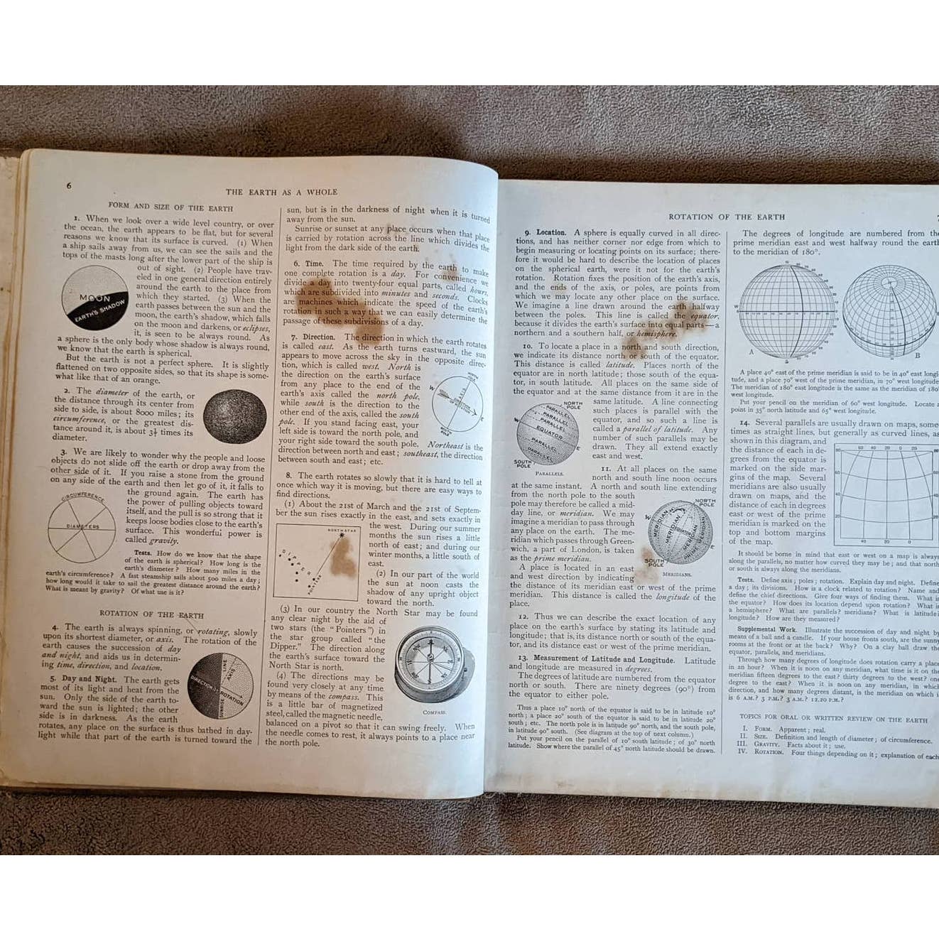 Antiquarian Natural School Geography Redway Hinman Minnesota Edition 1910s Maps