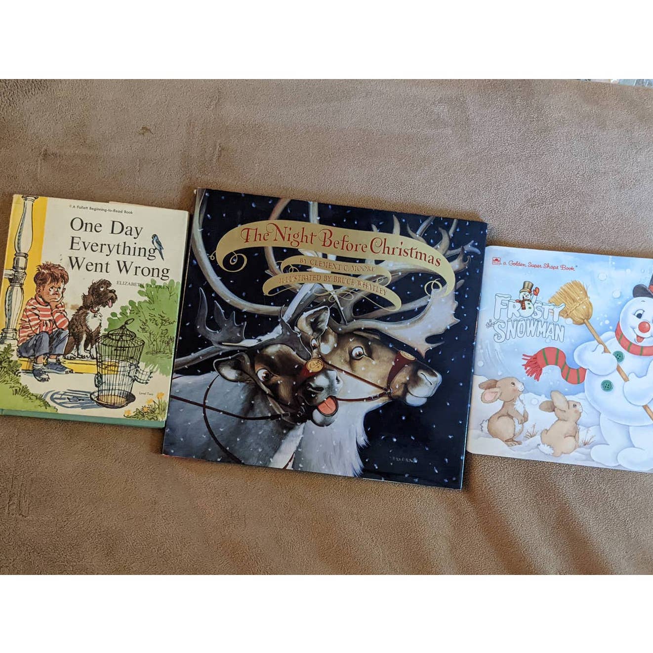 Childrens Book Lot 3 Night Before Christmas, Frosty Snowman, One Day Everything