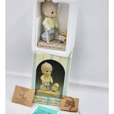 Precious Moments Figurine Blessed Are That Overcome 115479 Dog Boy 1987 Box Tags