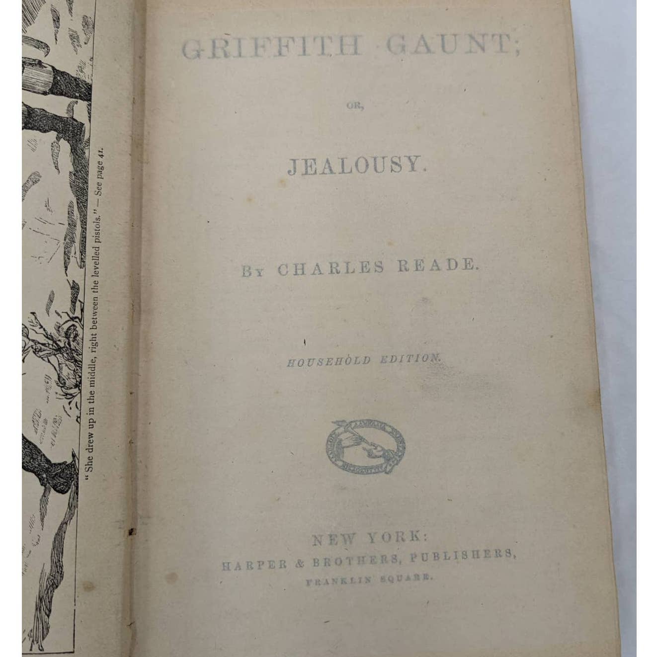 Griffith Gaunt Or Jealousy By Charles Reade Harpers Fireside Edition Vintage