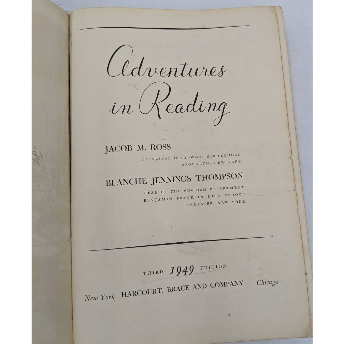 Adventures In Reading By Jacob M. Ross Vintage Teacher Education 1949