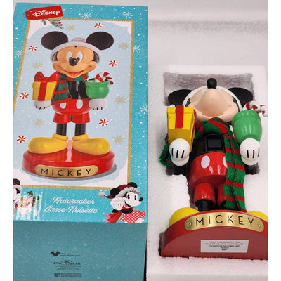 Disney Kurt Adler Nutcracker Mickey Wearing Scarf Candy Kane With Box 10" Tall