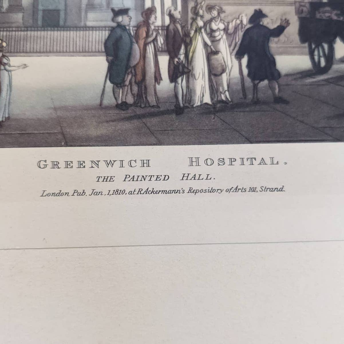 Antique Greenwich Hospital The Painted Hall London 1810 Ackermann Repository Art