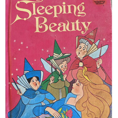 Vintage 1974 Walt Disney Sleeping Beauty Book Kids Wonderful Word of Reading