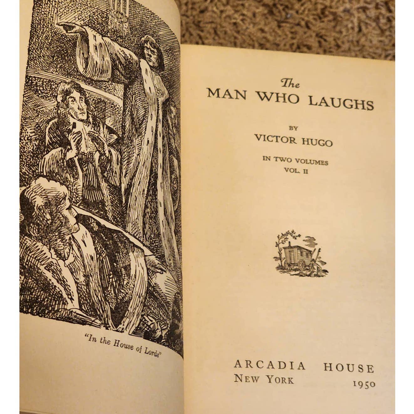 1950 Victor Hugo Set 6 Volumes Vintage Arcadia Hunchback Notre Dame, Miserables