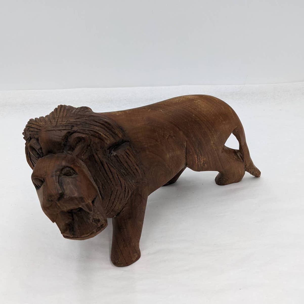 Vintage African Lion Hand Carved In Kenya 6x5x11