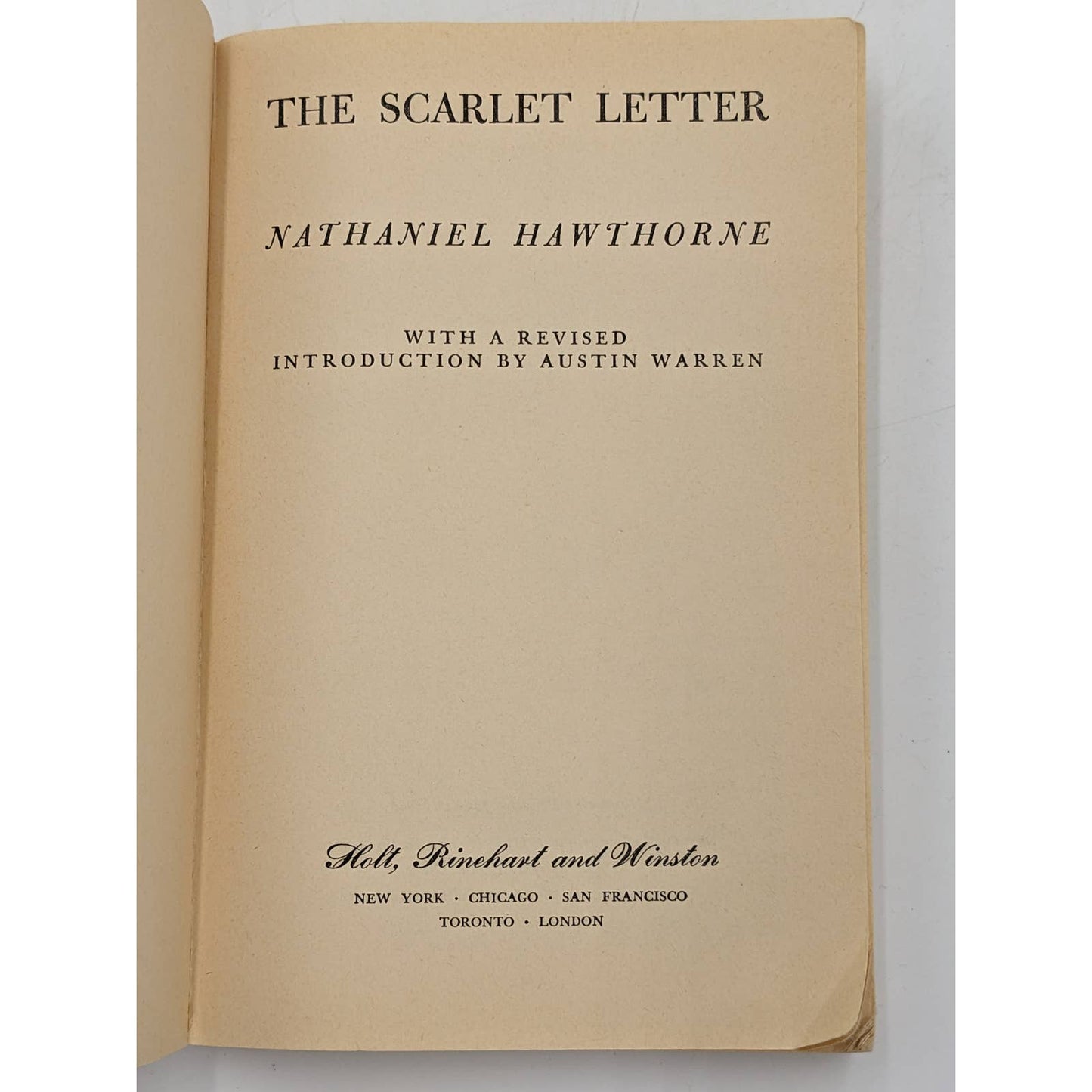 Scarlet Letter By Hawthorne Historical Novel Romance Vintage Paperback 1963