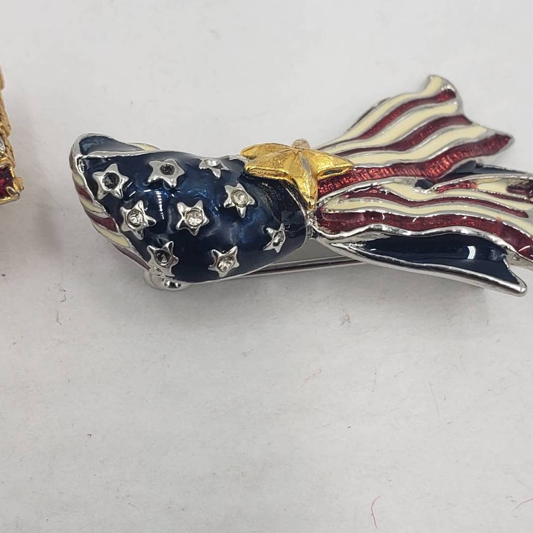 American Flag Brooch Lot 3 Lapel Pin Patriotic Election Memory Heroes 9-11-2001