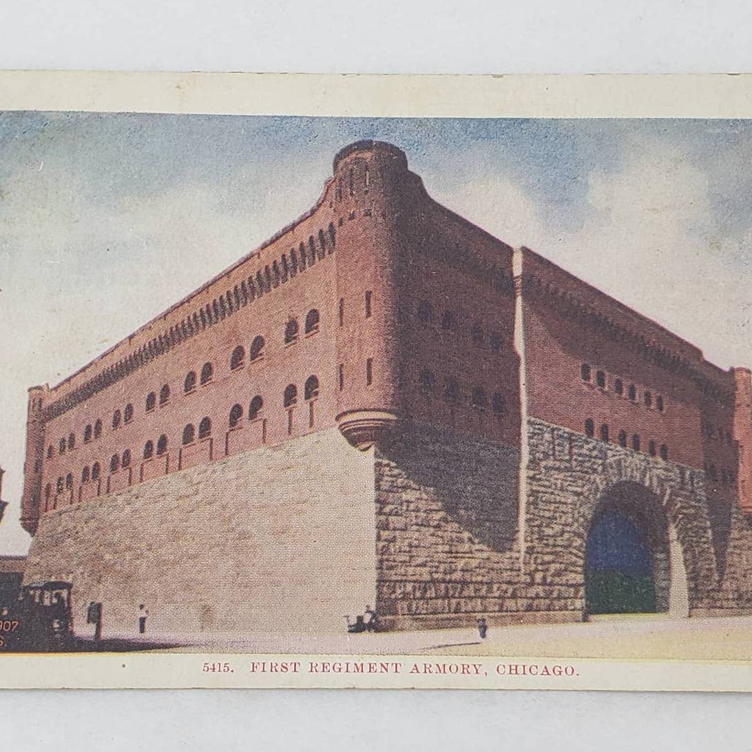 c1900s Chicago, Illinois, First Regiment Armory 5415 E.Phillips Vintage Postcard