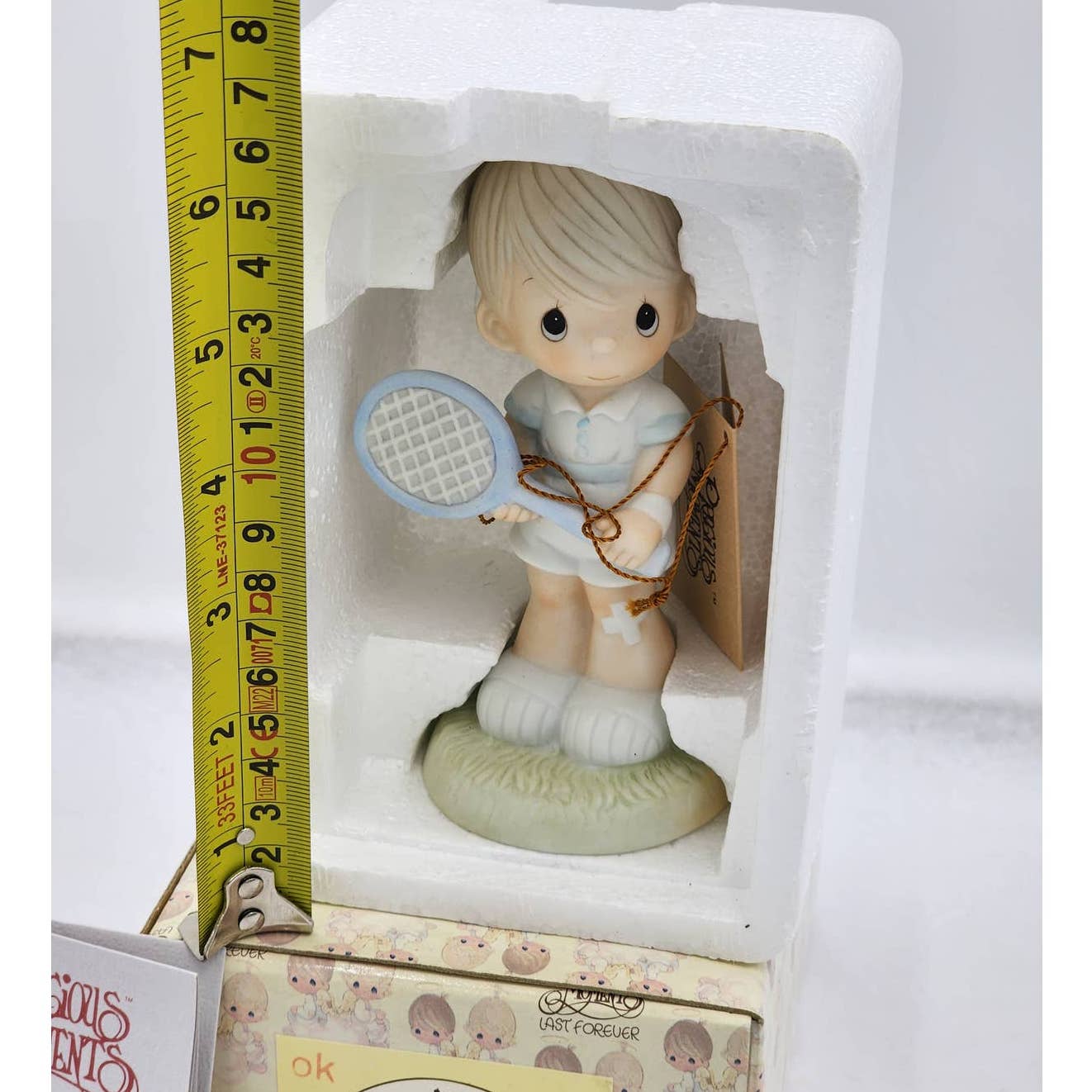 Precious Moments Figurine Serving The Lord 1985 Tennis Vintage 100293 W/Box Tags