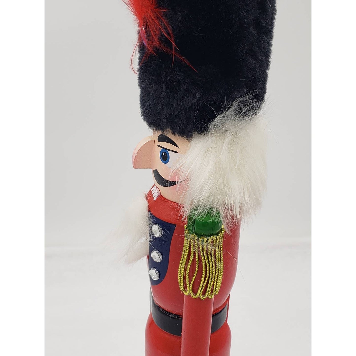 Nutcracker Thin Soldier with Rifle Jeweled Bedazzled 15"