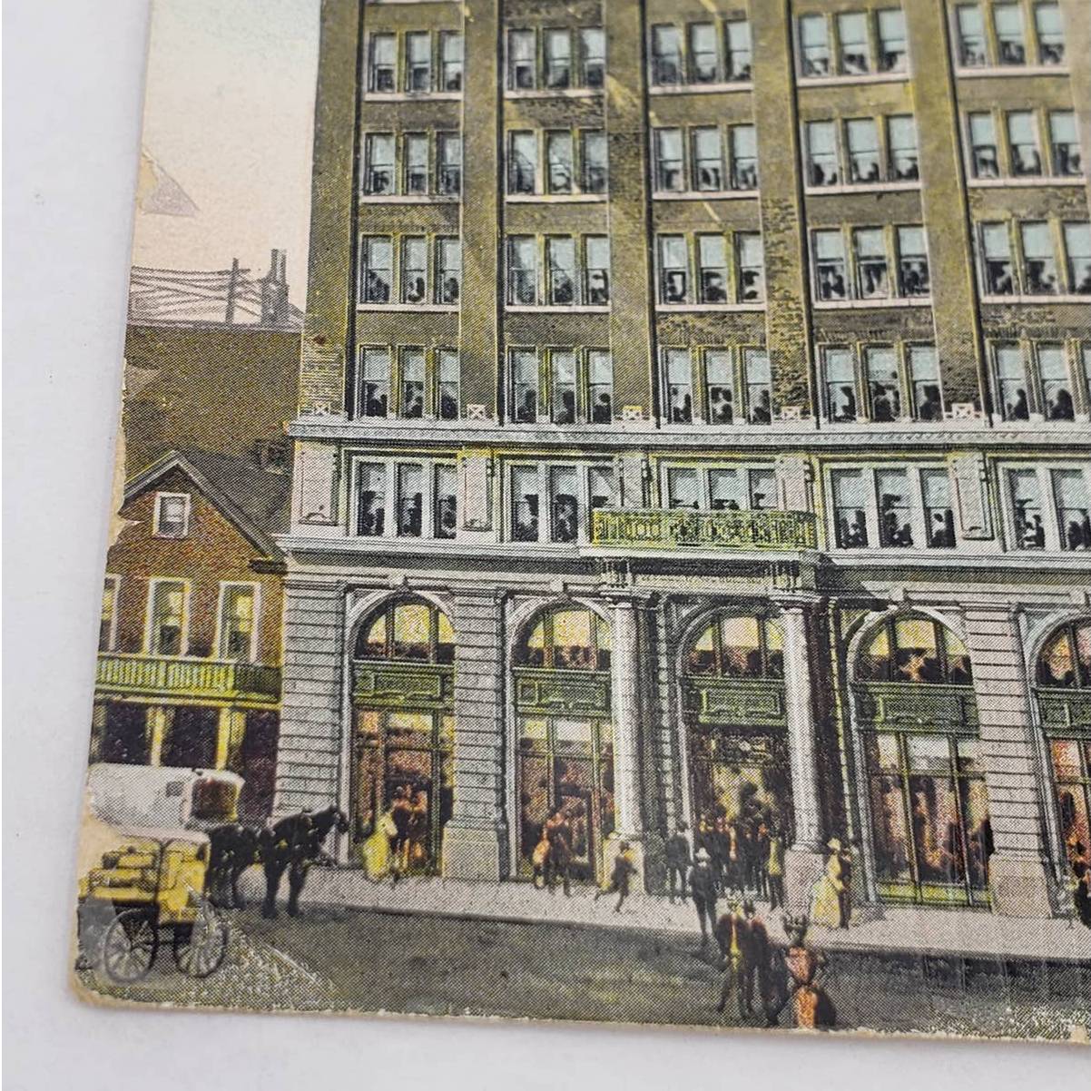 C1911 Portland Oregon Wells Fargo Building Antique Postcard