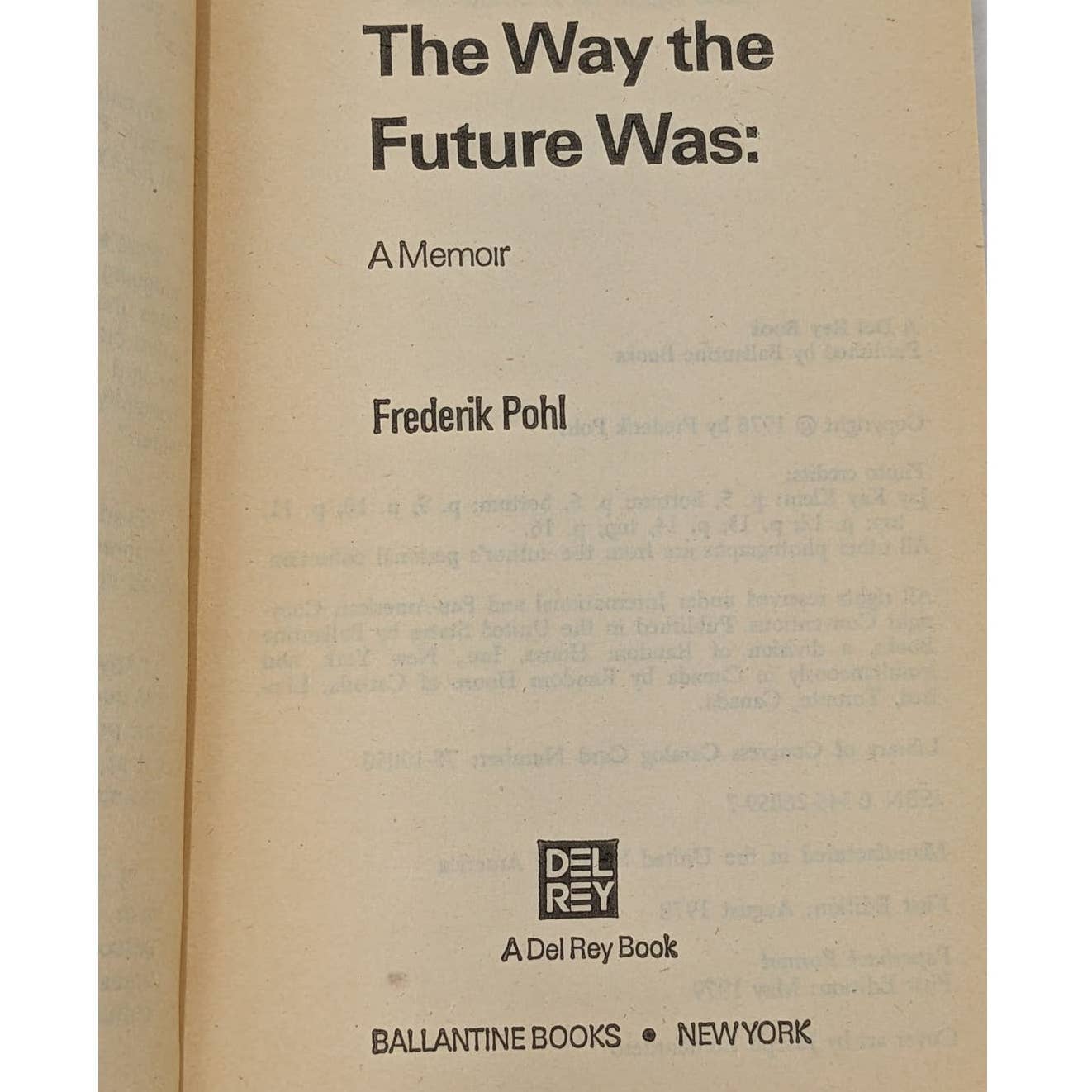 The Way The Future Was A Memoir By Frederik Pohl Paperback Vintage 1978