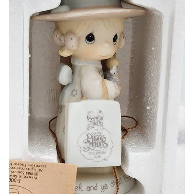 Precious Moments Figurine Seek and Ye Shall Find E-0005 1985 Vintage w/Box Tags