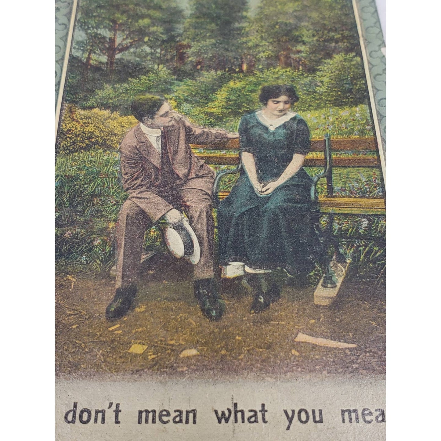 1911 Love Romance I Don't Mean What You Mean Bamforth Holmfirth Antique Postcard