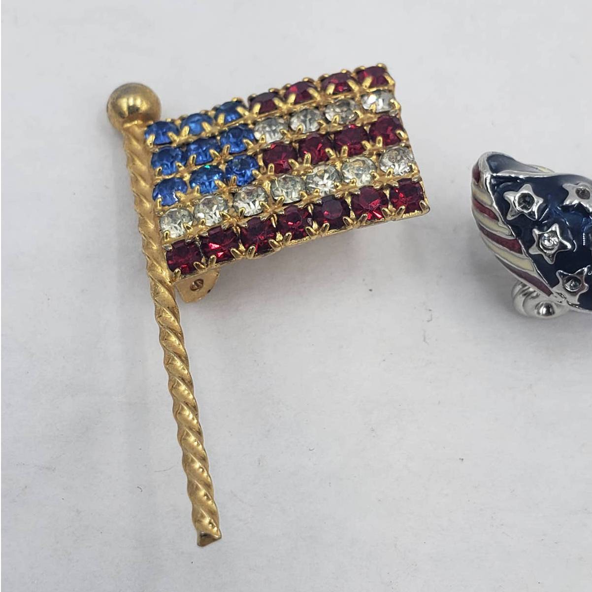 American Flag Brooch Lot 3 Lapel Pin Patriotic Election Memory Heroes 9-11-2001