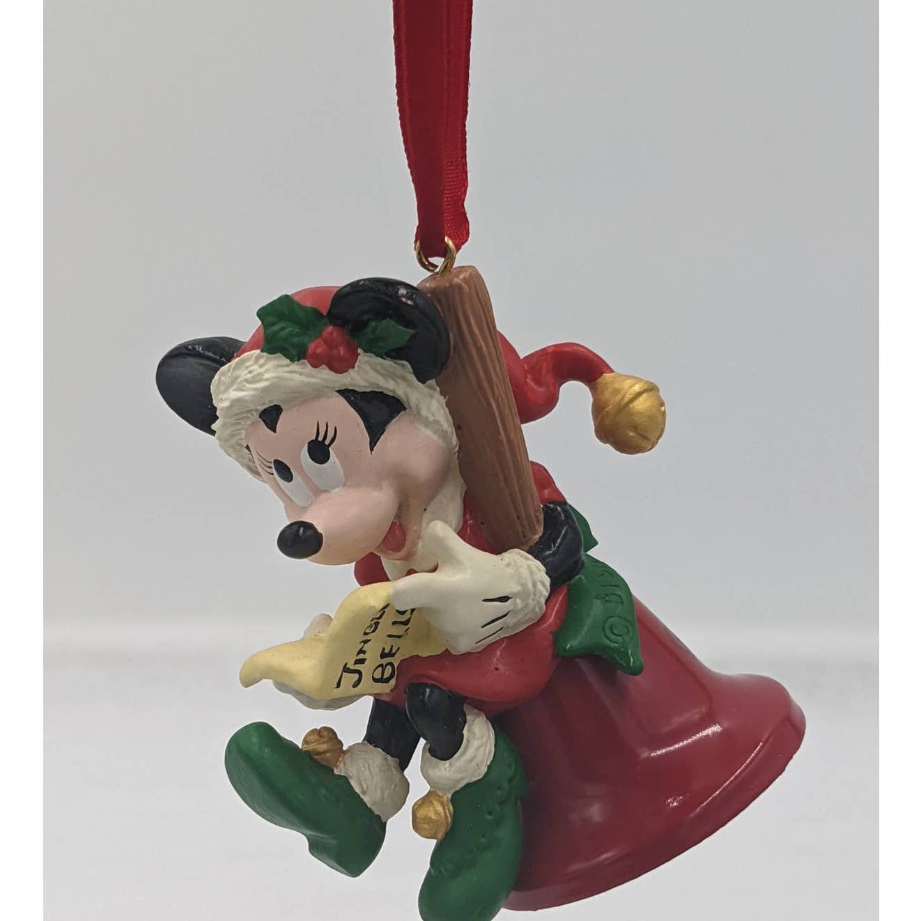 Snow Bells Handcrafted Bisque Porcelain And Disney Minnie Jingle Bells Ornament