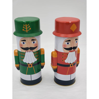 Nutcracker Holiday Nutcracker Tins Set of 2 Size 9" - Store cookies, candy, nuts