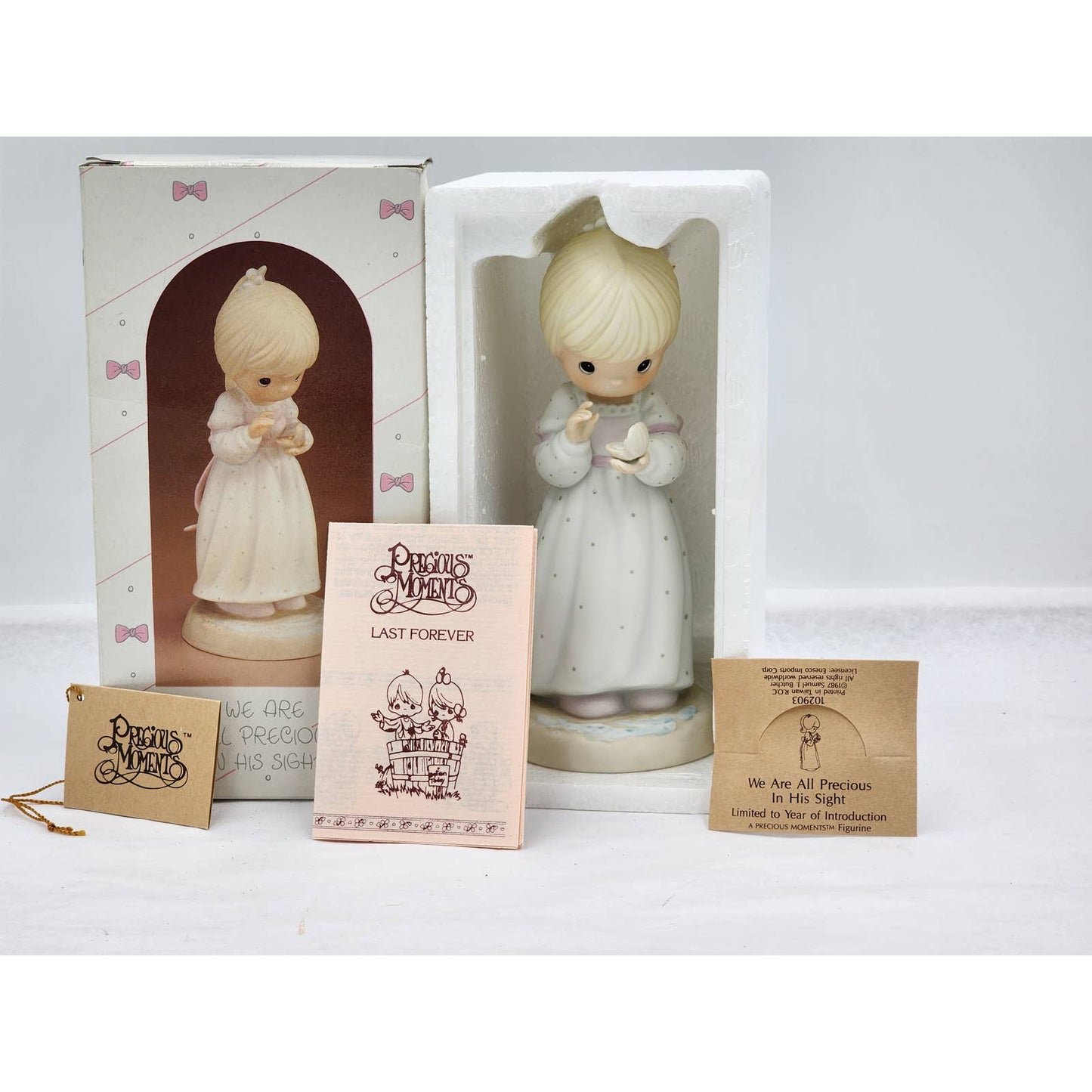 Precious Moments Figurine We Are All Precious In His Sight 102903 1987 Box Tags