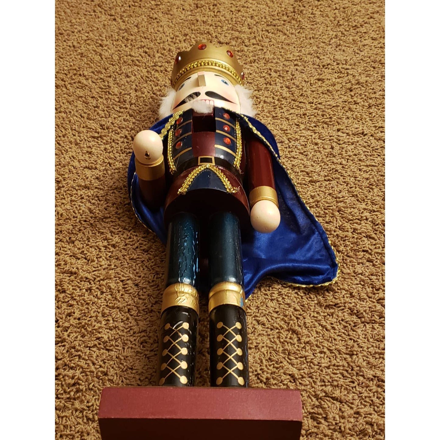 Large Nutcracker 25" Blue Cape Standing 2 Ft Tall