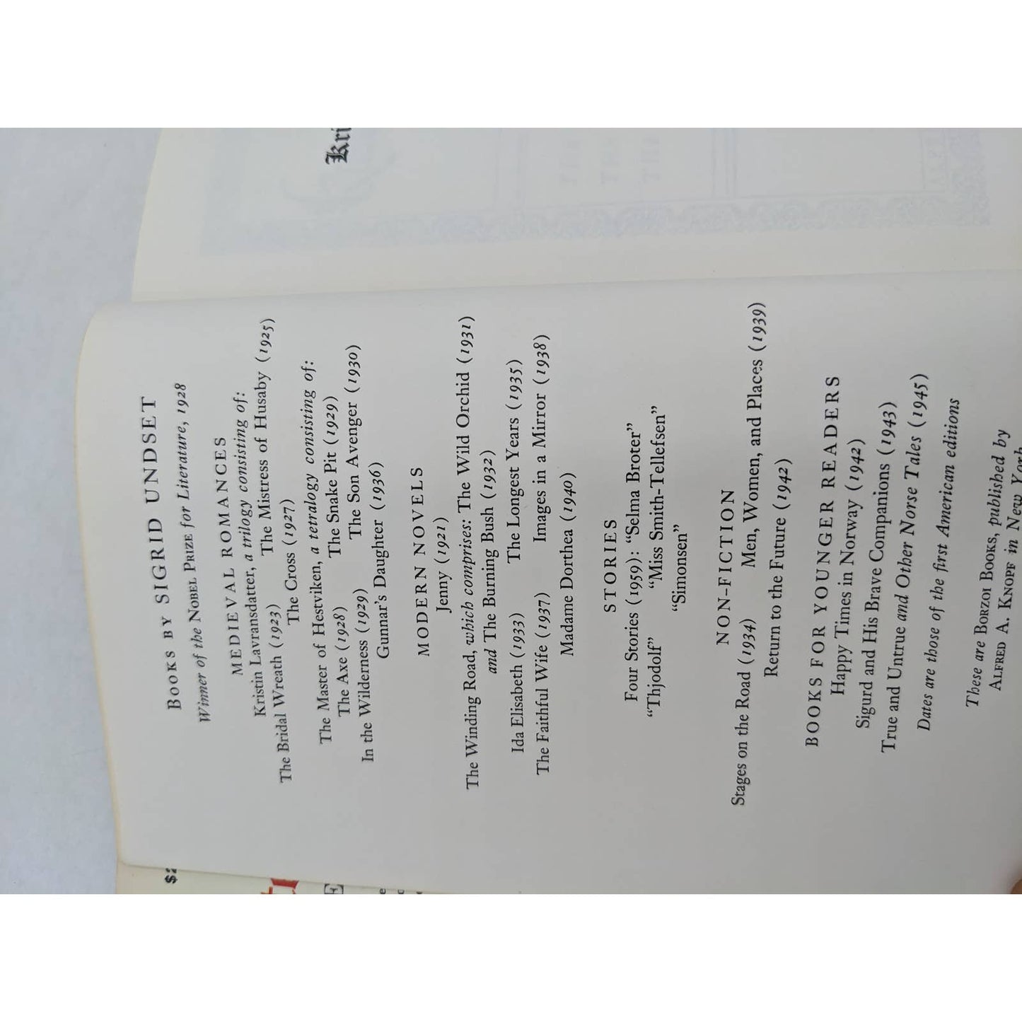 Kristin Labransoatter By Sigrid Undset Vintage Historical Novel Noble Prize 1978