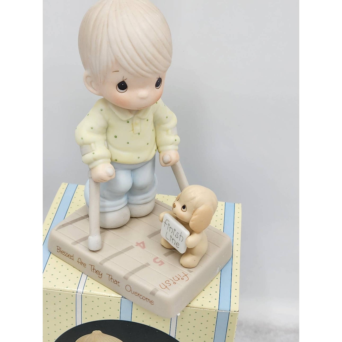 Precious Moments Figurine Blessed Are That Overcome 115479 Dog Boy 1987 Box Tags