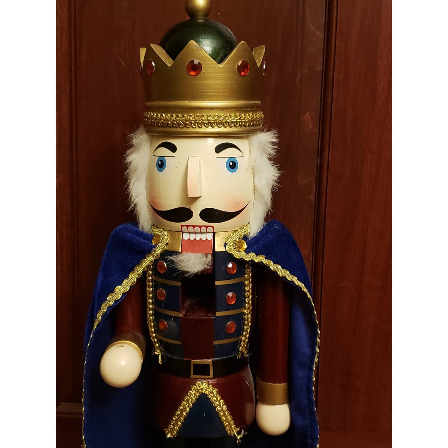 Large Nutcracker 25" Blue Cape Standing 2 Ft Tall