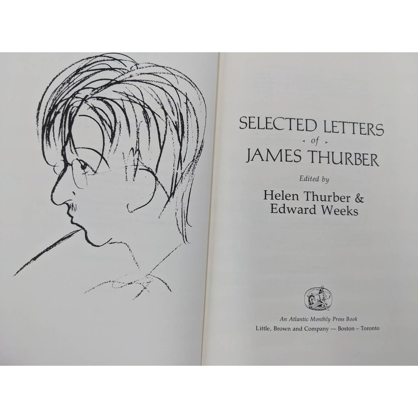 James Thurber Book Lot Biography & Selected Letters Vintage Cartoonist Humorist