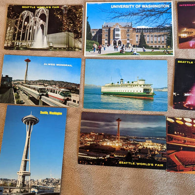 Vintage Seattle World Fair Postcard Lot Washington Opera House, Alweg Monorail