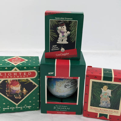 Hallmark Ornaments Vintage St Nicholas Snowman Cool Juggler Keepsake With Boxes