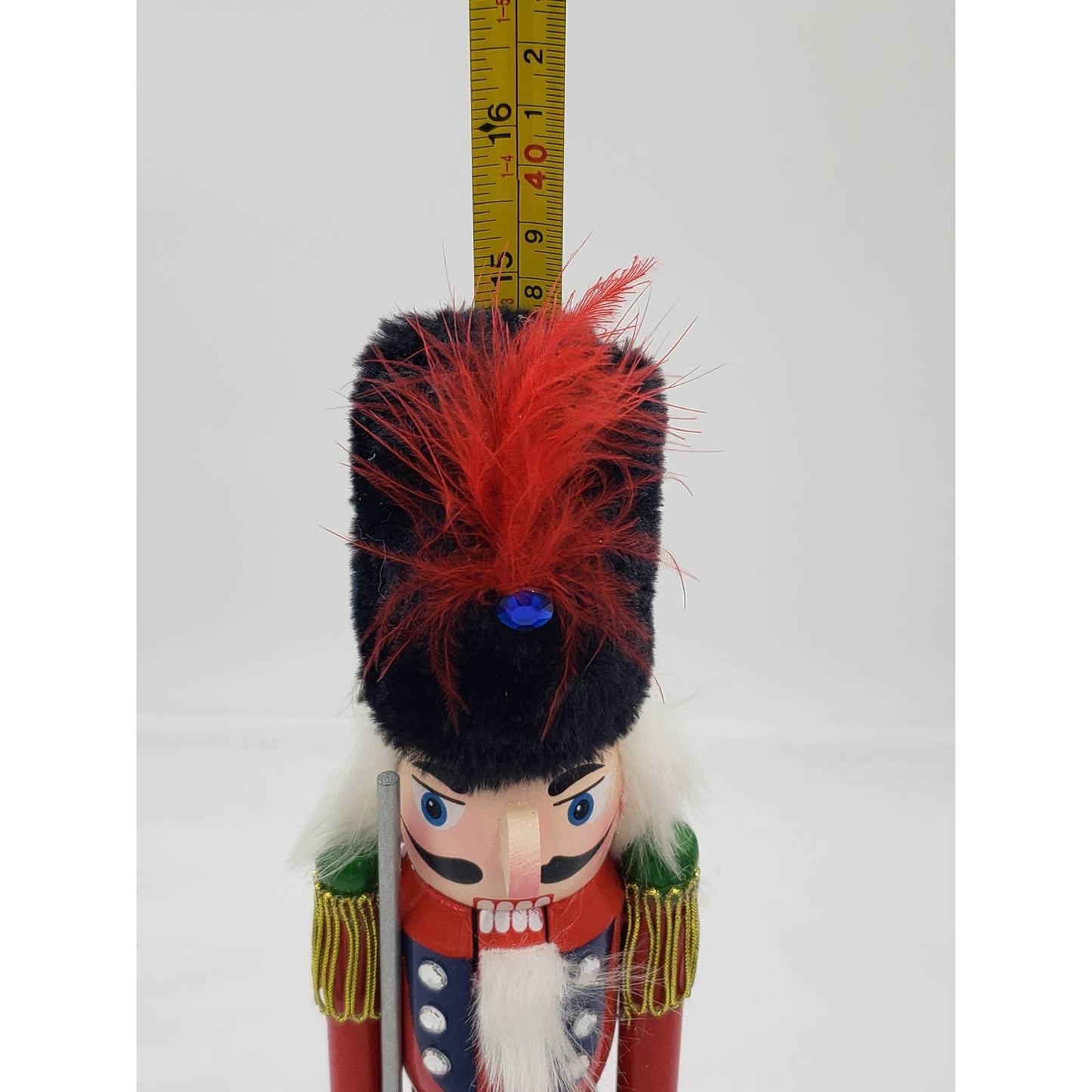 Nutcracker Thin Soldier with Rifle Jeweled Bedazzled 15"