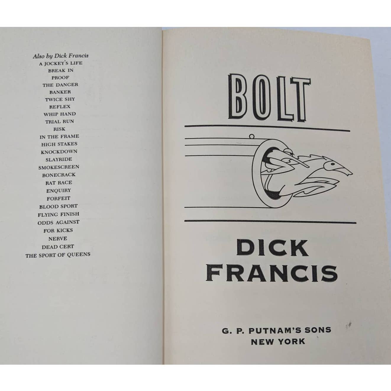 Dick Francis Books Bolt 1987 & Straight 1989 Vintage Crime Mystery Horse Racing