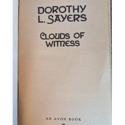 1966 Clouds Of Witness: Lord Peter Wimsey An Avon Mystery By Dorothy L. Sayers