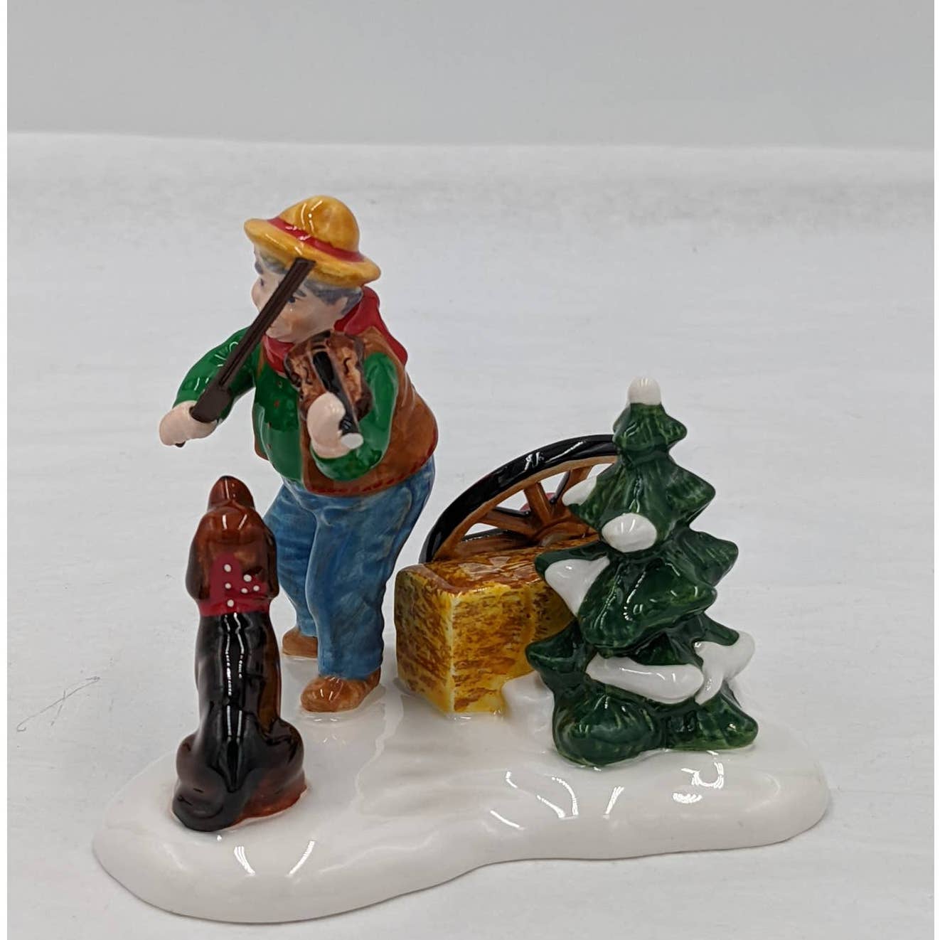 Department 56 Christmas Village Figurines Lot 2 Man Violin Playing And Dancing