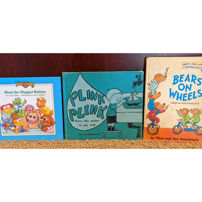 Childrens Books Vintage Meet The Muppet Babies, Bears On Wheels, Plink Plink