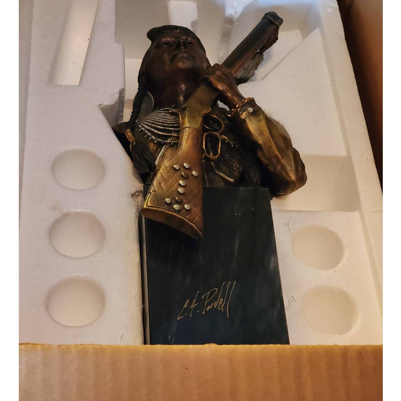 Pardell Legends No More Forever Chief Joseph Mixed Media Bronze Sculpture W/Box