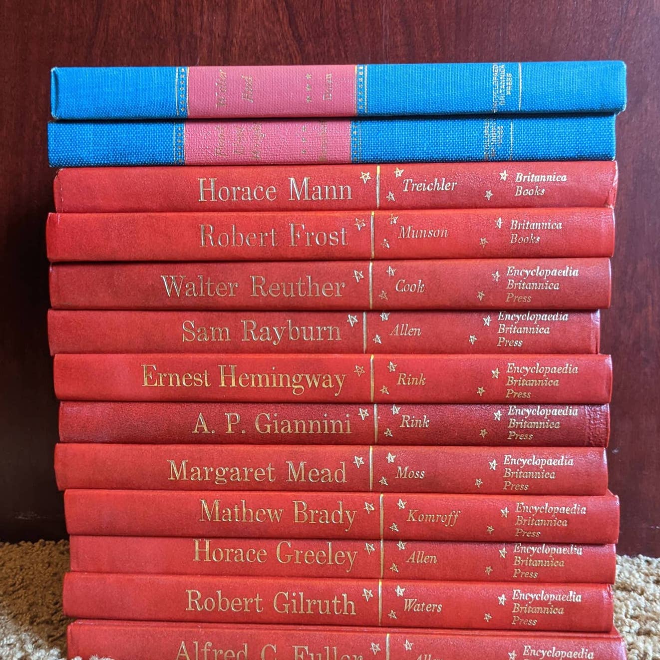 Vintage 1960s Britannica Great Lives Series 13 Volume Alfred Fuller, Horace Mann