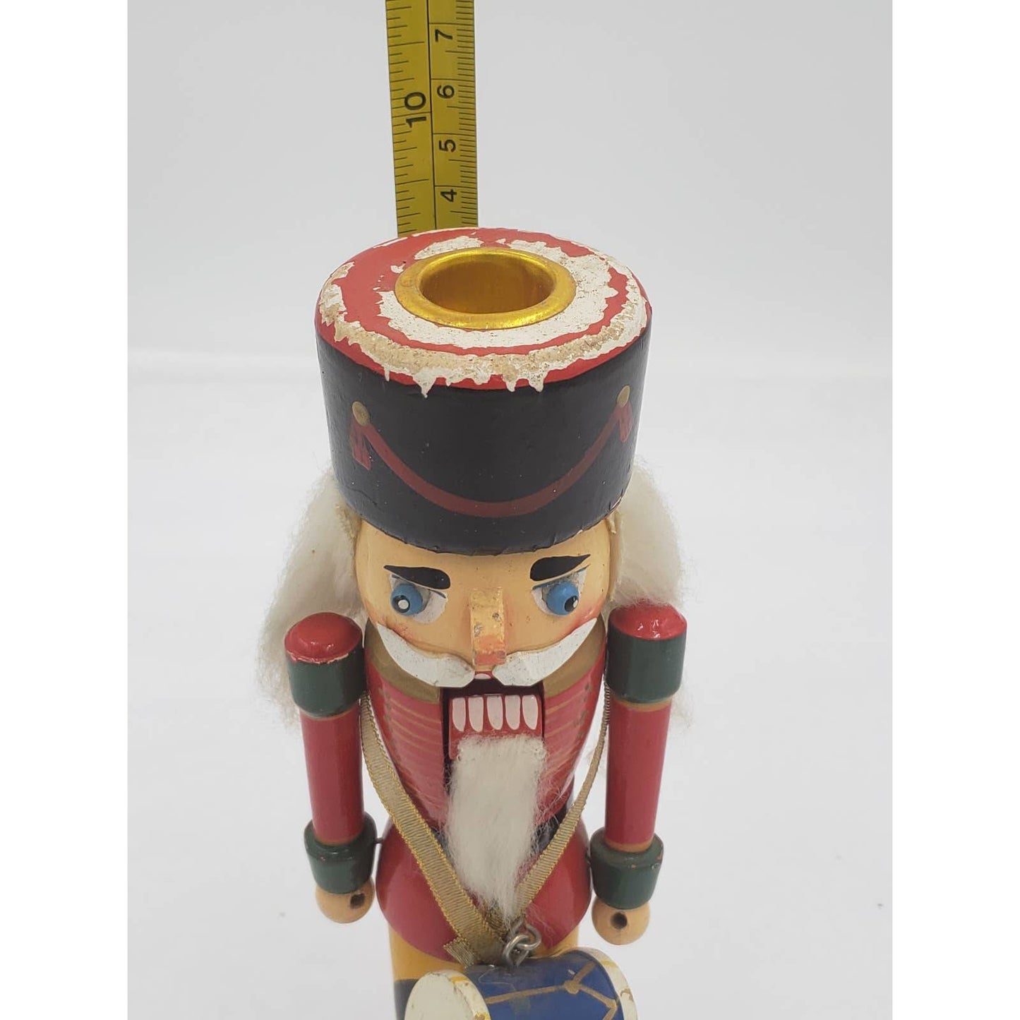 Vintage Nutcracker Drummer Candle Holder 8" Tall